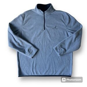 Nautica 1/4 Zip Fleece Sweater Blue Size XXL